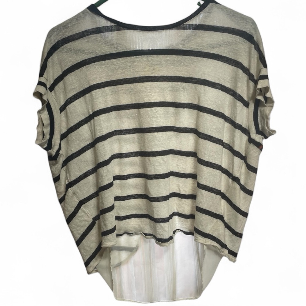 Black & White Linen Stripe shirt